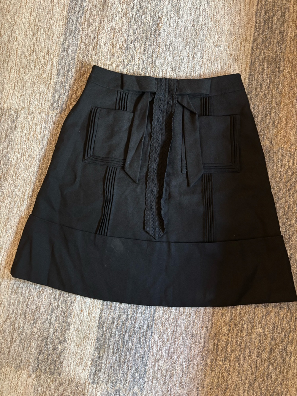 See By Chloe Black A-Line Skirt with Front Tie